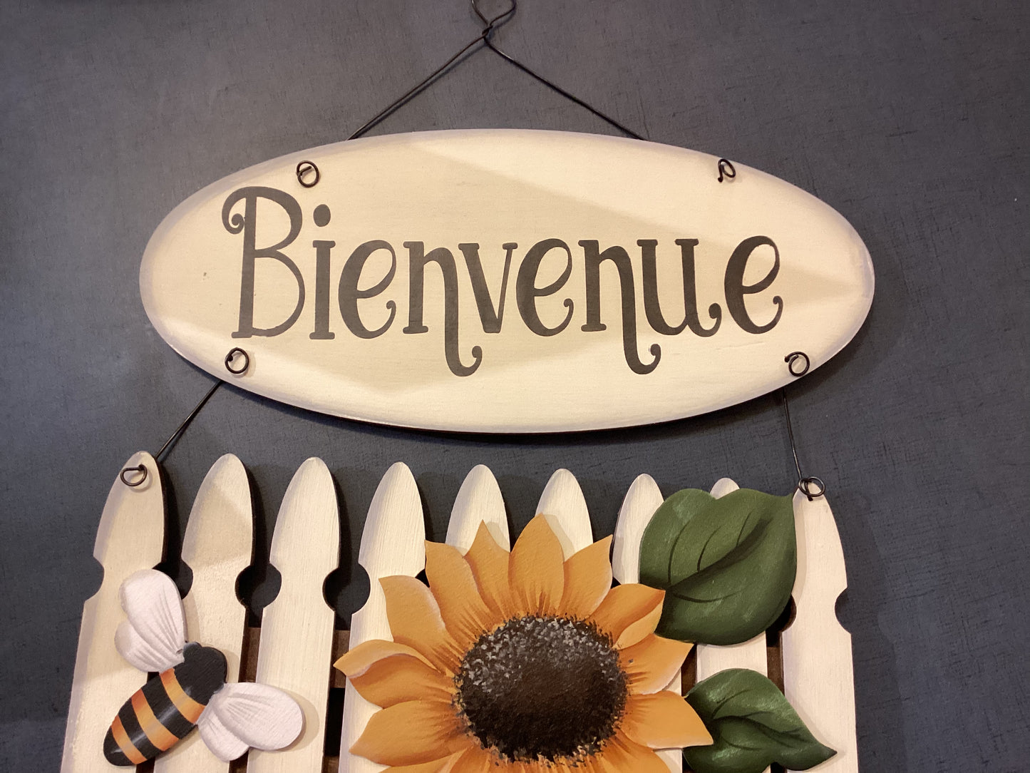 Décoration en bois : Clôture de jardin « Bienvenue »