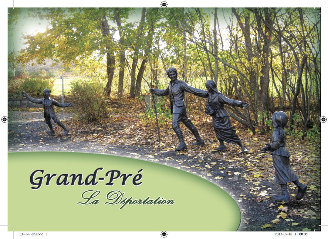 Carte postale : CPGP06 Grand-Pré avec Sculpture de Famille en détail