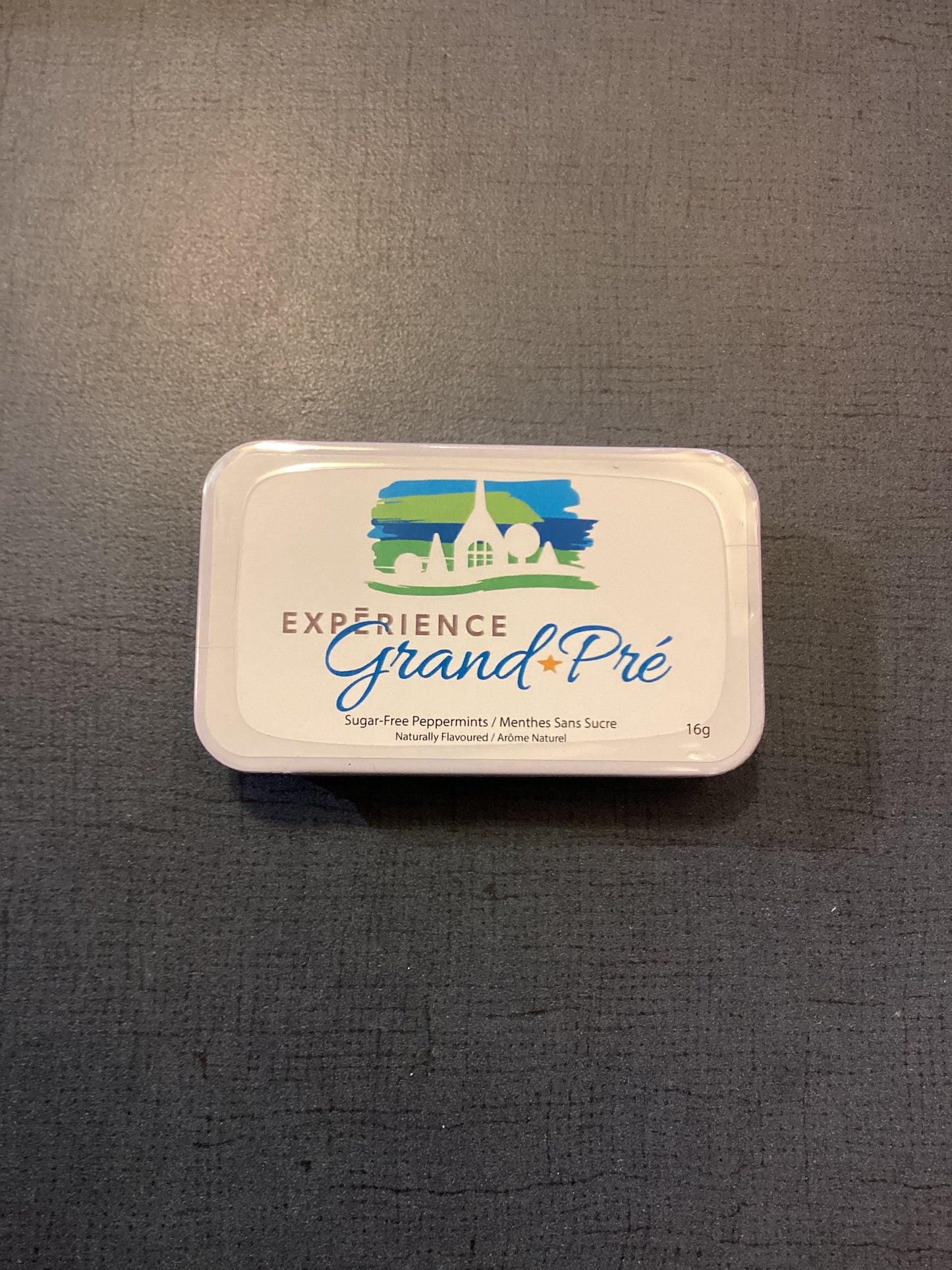 Menthes : Boîte saveur menthe avec logo personnalisé Grand-Pré 16 g