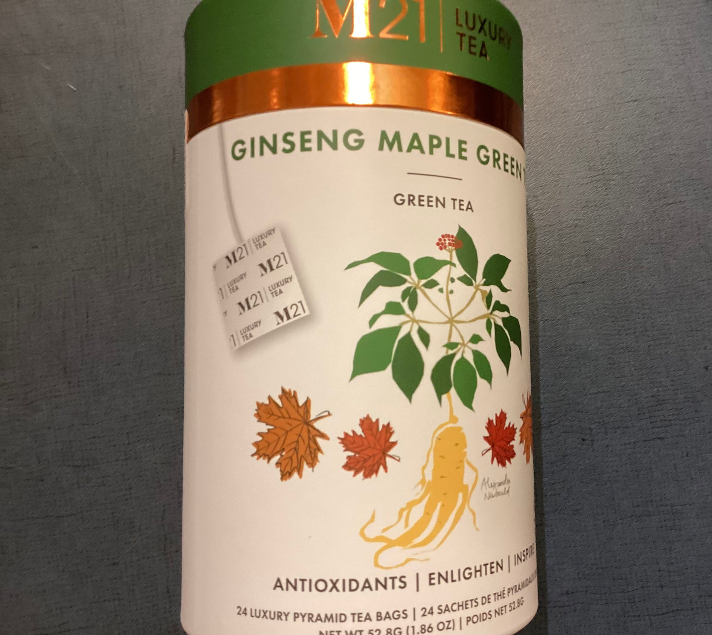 Thé vert au ginseng et à l'érable