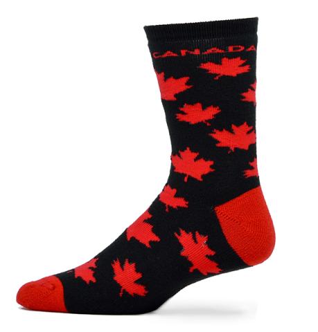 Black Socks with Red Maple Leafs + Canada