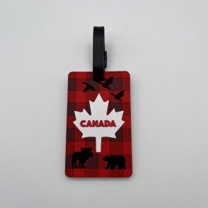 Étiquette de bagage : Drapeau du Canada (Feuille d'érable)