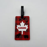 Étiquette de bagage : Drapeau du Canada (Feuille d'érable)