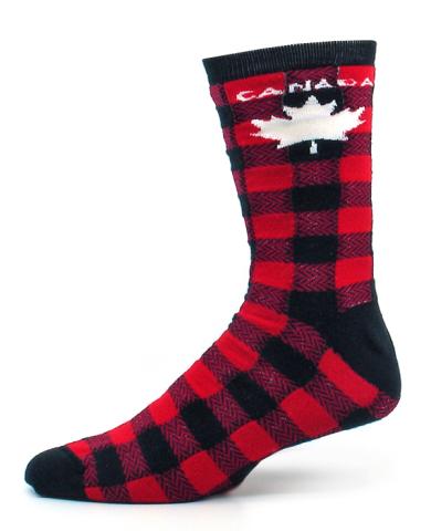 Red & Black Plaid Canada socks