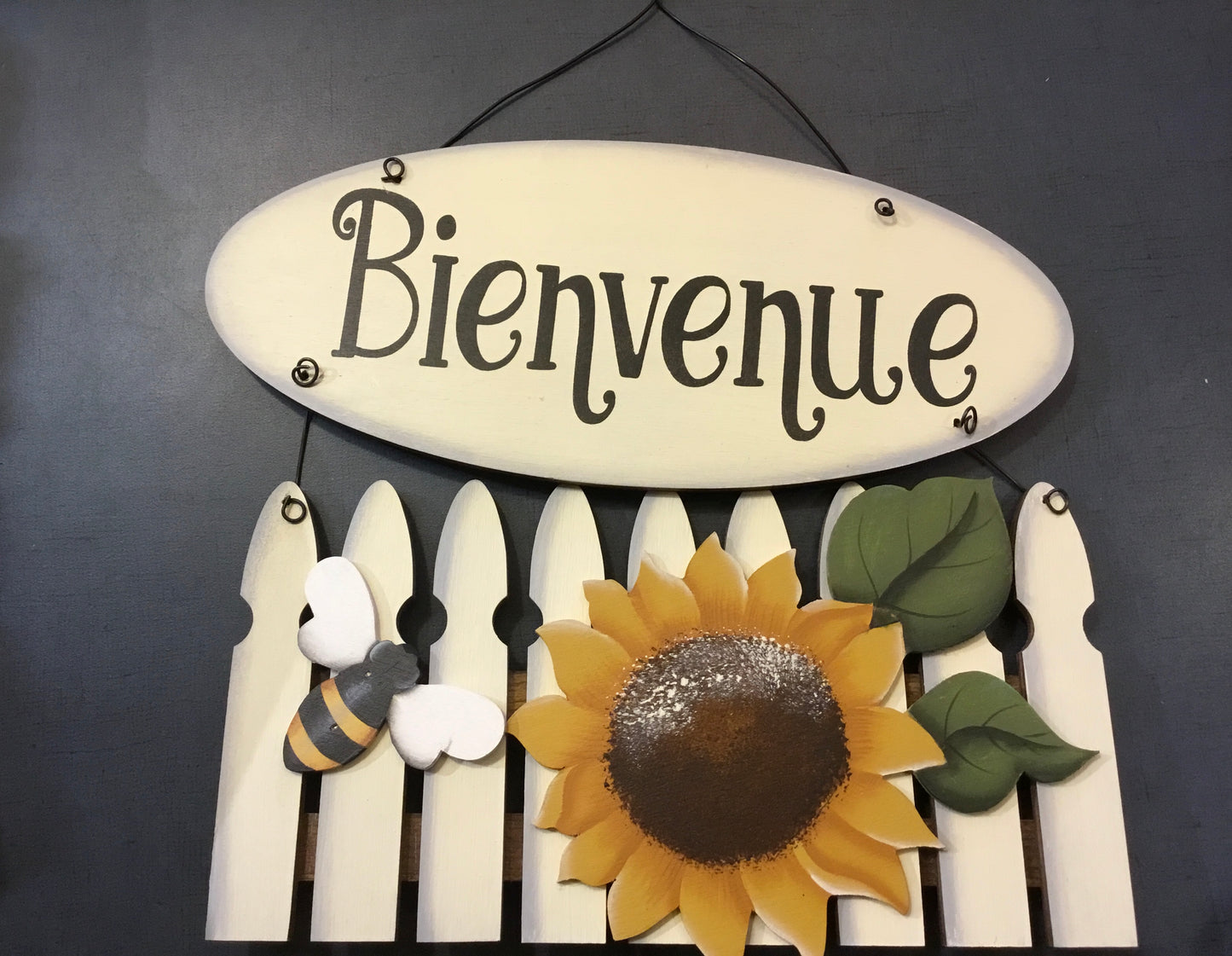 Décoration en bois : Clôture de jardin « Bienvenue »