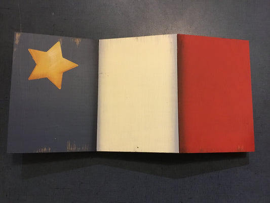 Décoration en bois : Drapeau acadien en forme de Z