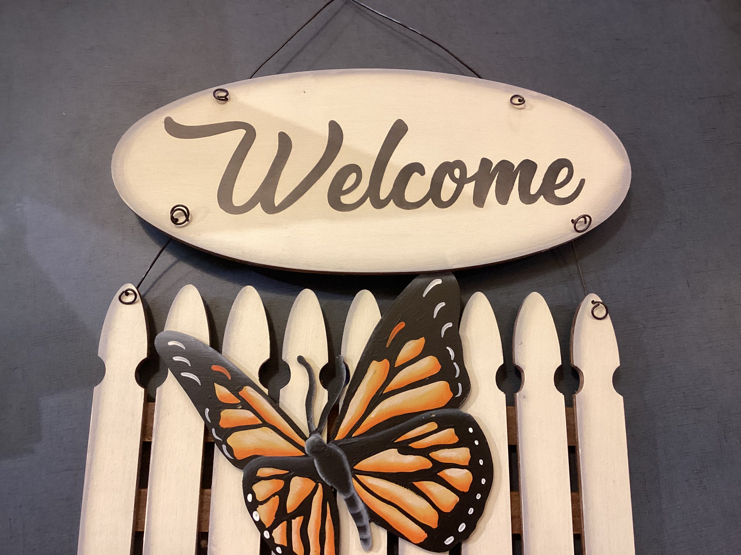 Décoration en bois : Clôture de jardin « Bienvenue »