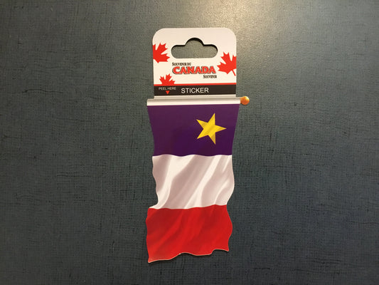 Autocollant du drapeau ondulé acadien