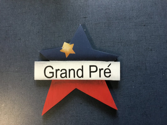 Décoration en bois : Aimant Étoile acadienne de Grand-Pré