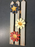 Wooden Decoration: Tall Fence with Flower