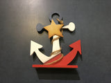 Wooden Decoration: Acadian Anchor with Base