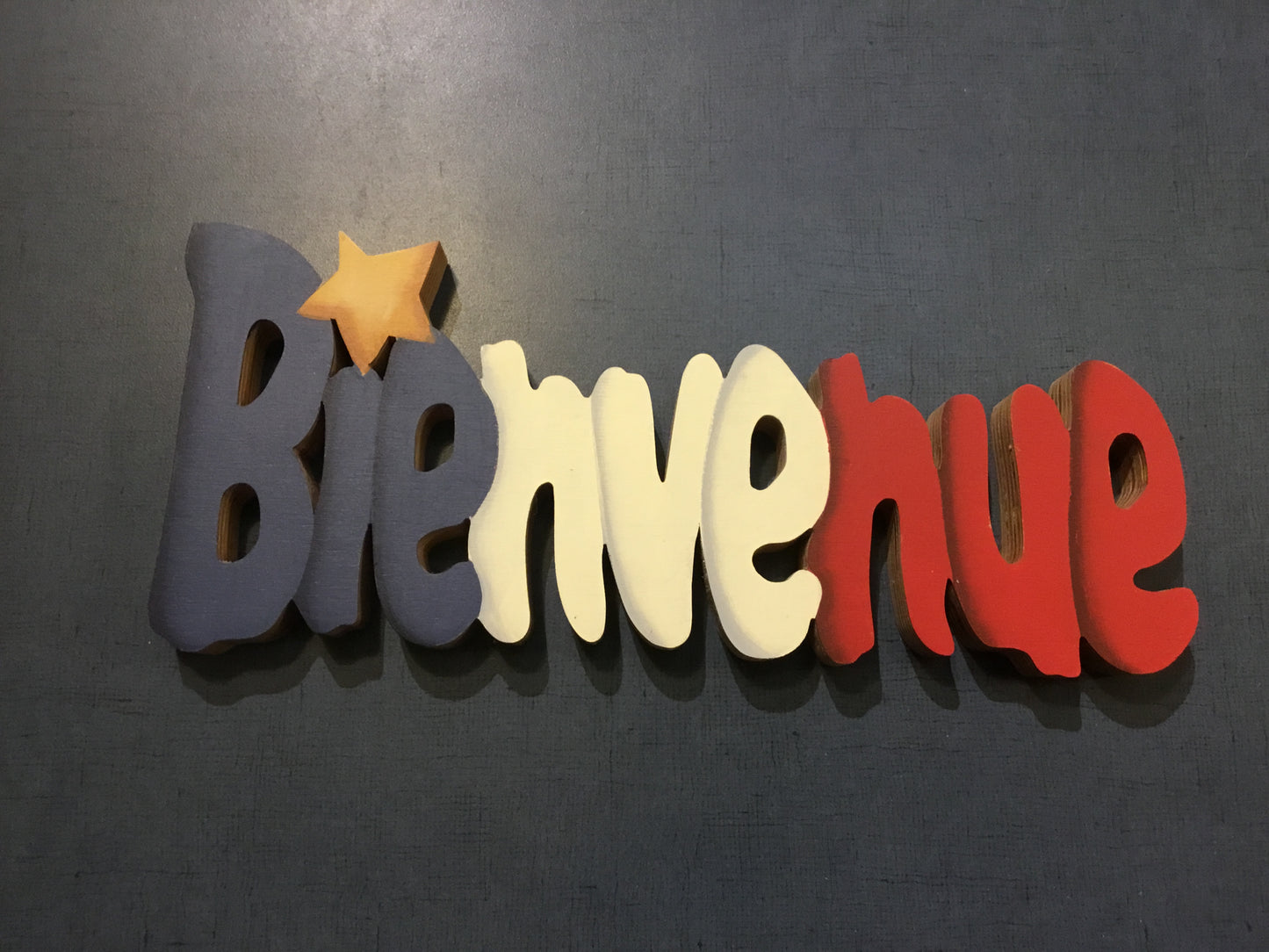 Décoration en bois : Panneau Bienvenue Acadien