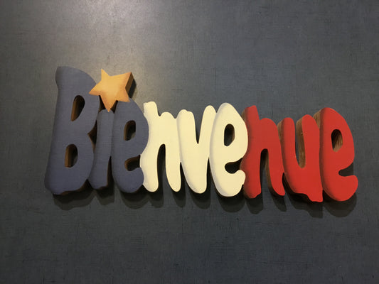 Décoration en bois : Panneau Bienvenue Acadien
