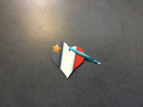 Wooden Decoration: Acadian Heart w/ Flag Ornament