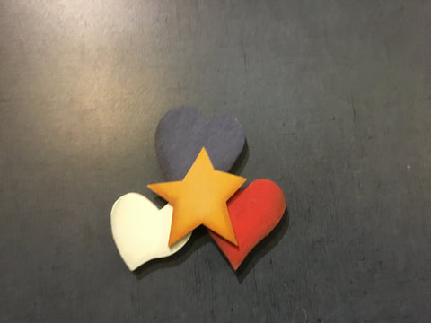 Wooden Decoration: 3 Acadian Hearts Magnet