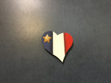 Wooden Decoration: Acadian Heart w/ Flag Magnet