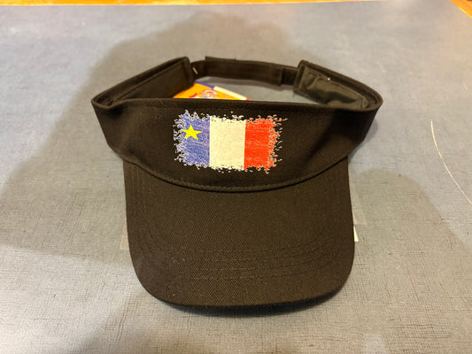 Visière noire du drapeau acadien en détresse