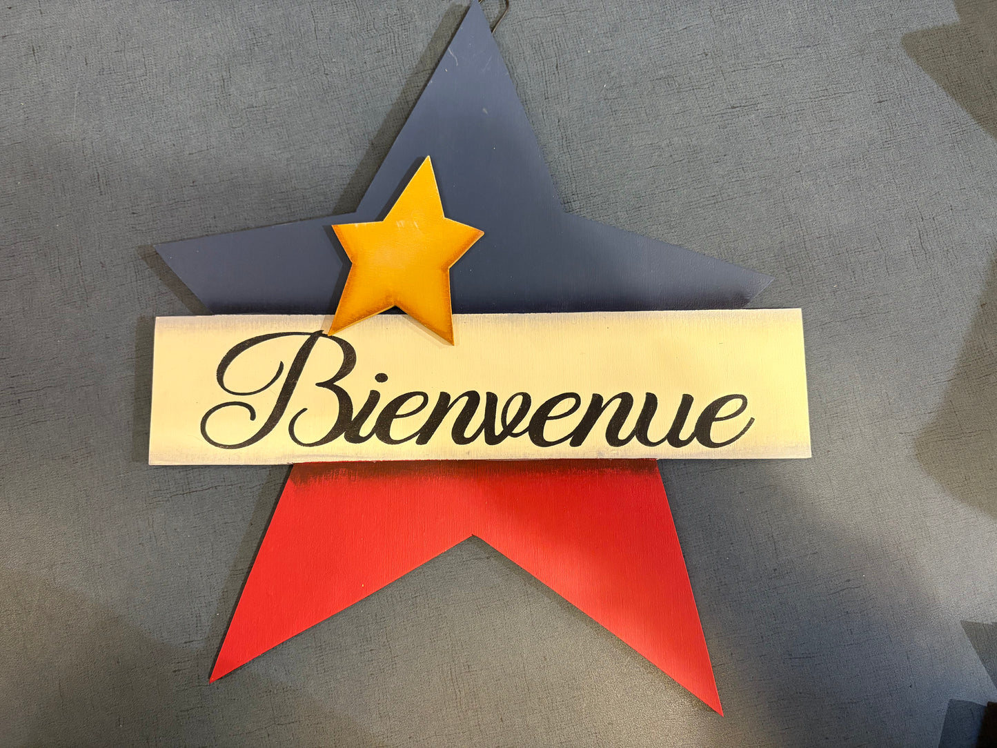 Décoration en bois : Bienvenue - Étoile acadienne