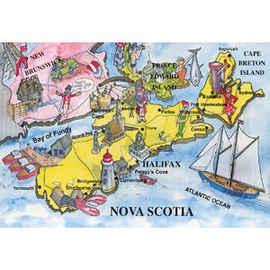 Carte postale : Carte du Canada atlantique