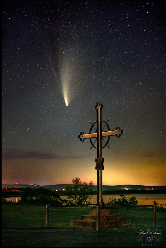 Greeting Card: Comet Neowise Over Acadie