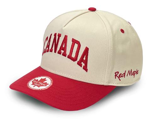 White and Red Canada Hat