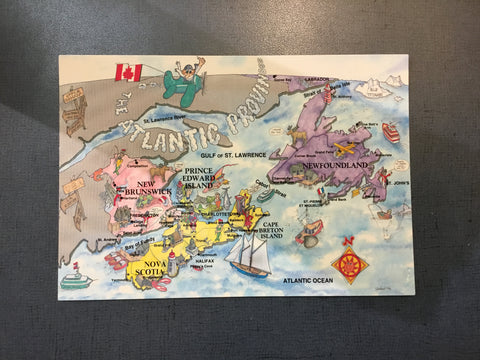 Postcard: Map of Atlantic Canada