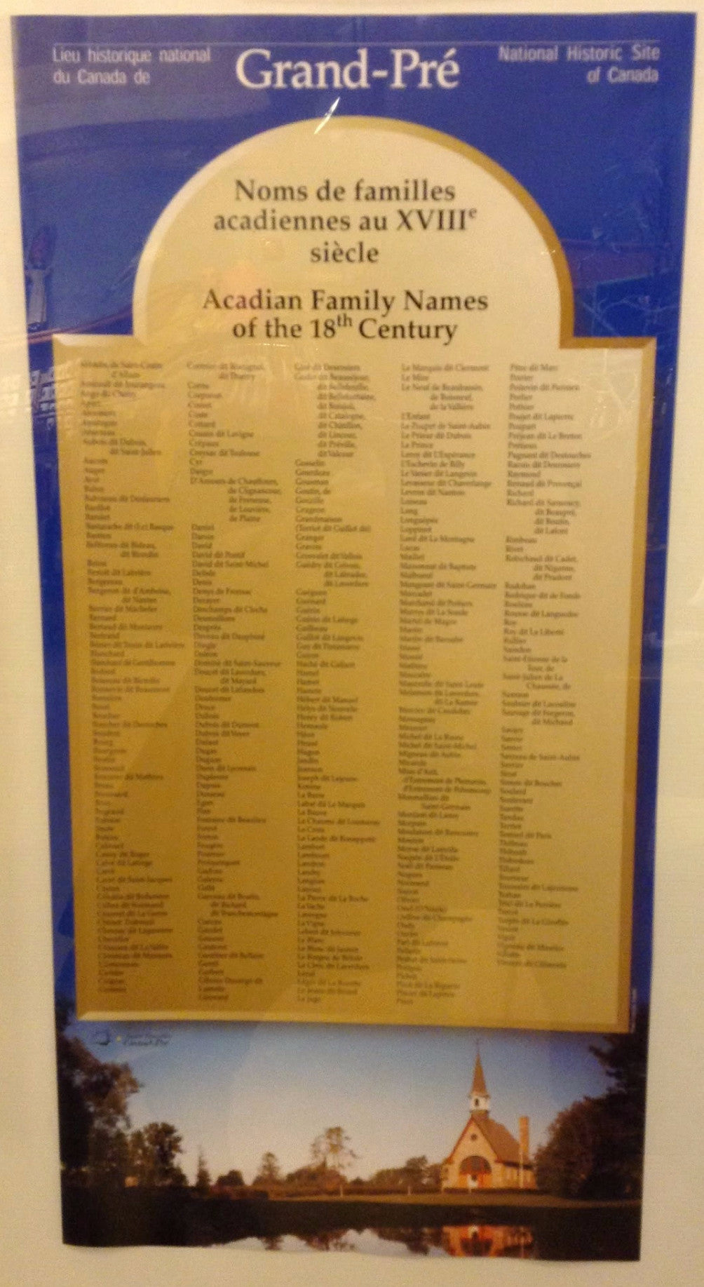 Affiche - Affiche Noms de famille acadiens du 18e siècle