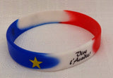 Bracelet: Rubber with Acadian colours and Vive l'Acadie