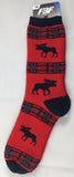 Cotton Socks: Moose Plaid