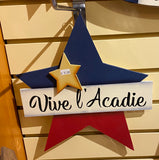 Wooden Decoration: Vive L'Acadie Acadian Star