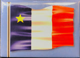 Magnet/Aimant: Acadian Flag blue/Drapeau Acadien bleu