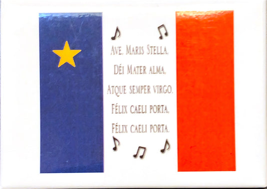 Aimant : Drapeau et hymne acadien