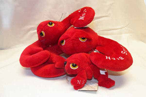 Cuddle Toy: 400400 6" Plush Lobster NS writing and Droopy Eyes
