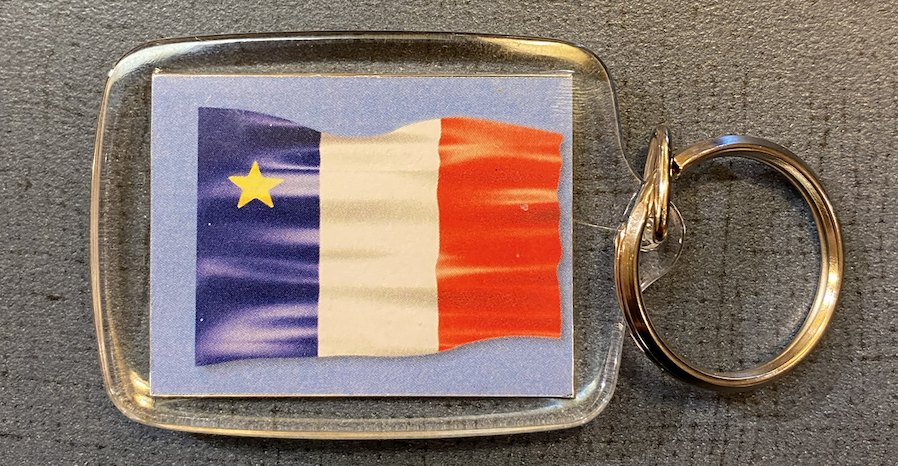 Porte-clés recto verso : Drapeaux acadiens