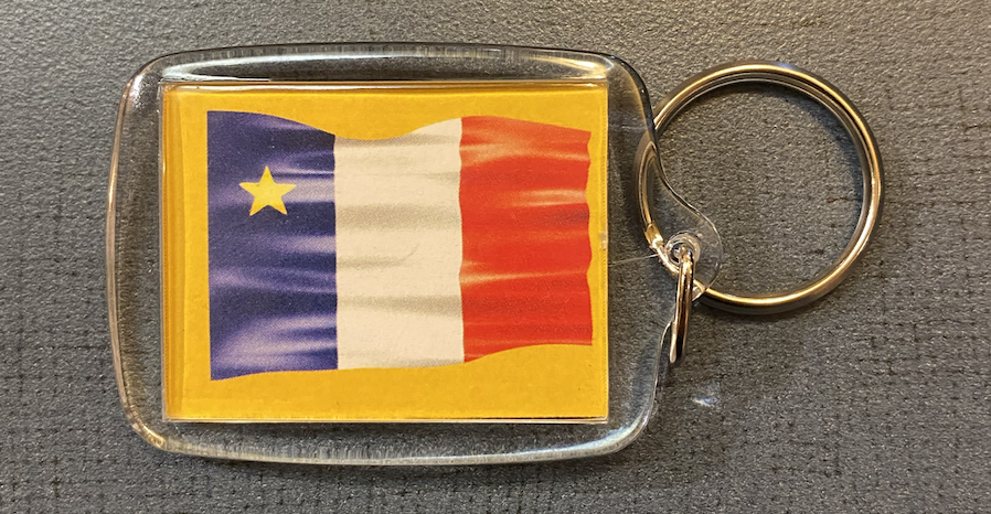 Porte-clés recto verso : Drapeaux acadiens