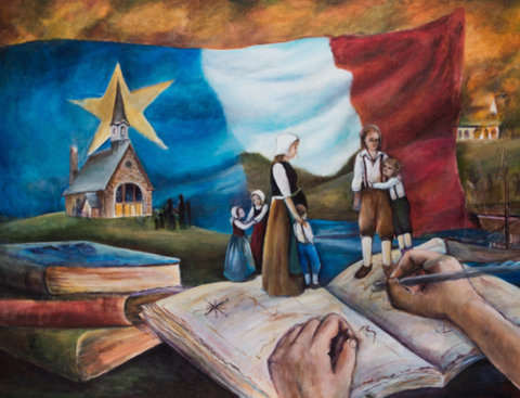 Reproduction Sur Toile on Canvas: Nos Ancêtres Acadiens