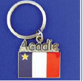 Keychain: Acadian Flag with Acadie Writing