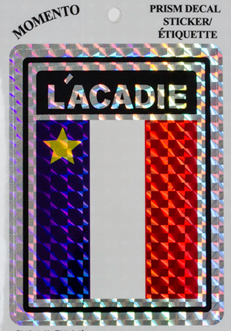 Sticker: Bumper 3"x 4" L'Acadie on Acadian Flag