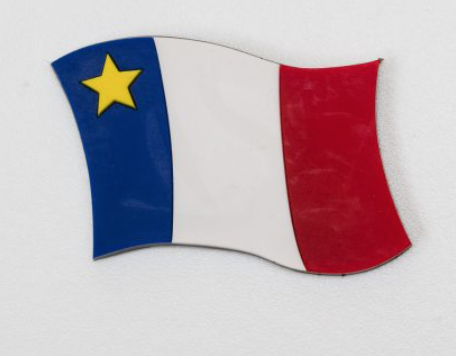 Aimant : Drapeau flottant acadien