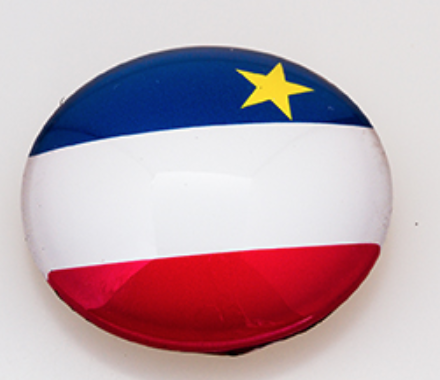 Magnet: Round Acadian Flag