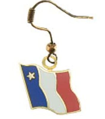 Earrings: Acadian Flag Boucles D'oreilles avec le drapeau acadienne