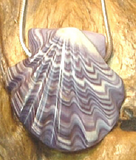 Pendant Wampum P013 Seashell: Hand carved by Acadian Artist Marci Poirier