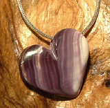 Pendant Wampum  P014 Heart Bead: Hand carved by Acadian Artist Marci Poirier