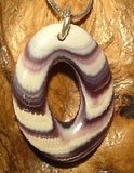 Pendant Wampum P032 Perforated Oval: Hand carved by Acadian Artist Marci Poirier