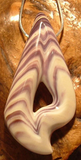Pendant Wampum P073 Twisted Teardrop: Hand carved by Acadian Artist Marci Poirier