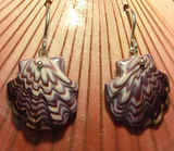 Earrings Wampum E01 Seashell: Hand carved by Acadian Artist Marci Poirier