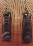 Earrings Wampum E40 Baby Rectangles: Hand carved by Acadian Artist Marci Poirier