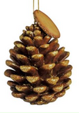 Ornament: Glittered Pine Cone with Grand-Pré, NS writing