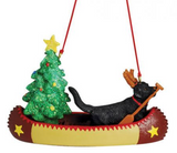Ornament: Dog in Canoe