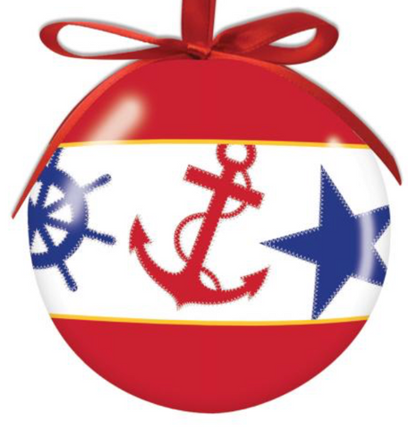 Ornament: Ball Nautical Chic